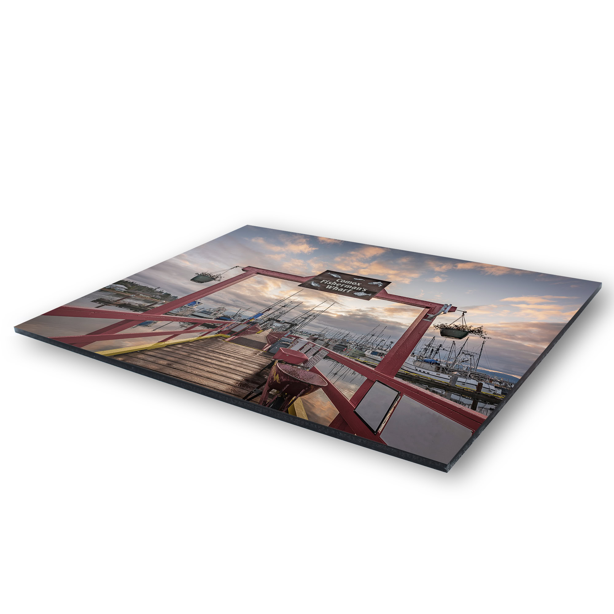 Comox Fisherman's Wharf After the Rain as a acrylic print.