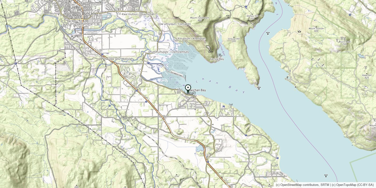 Map of Cowichan Bay · Maritime Centre Pier