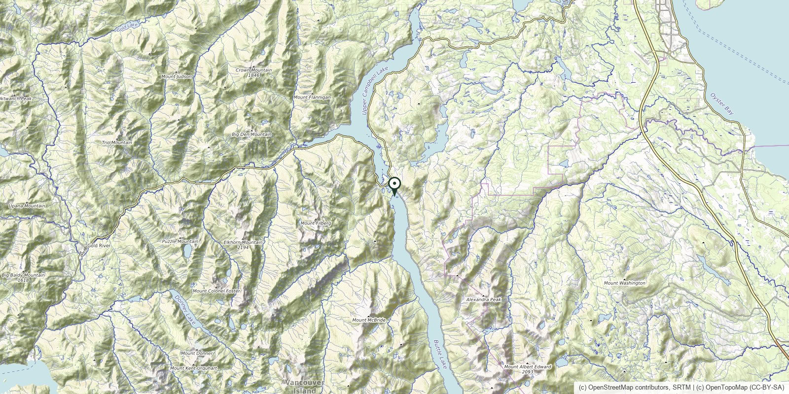 Map of Buttle Lake · Campground Shoreline
