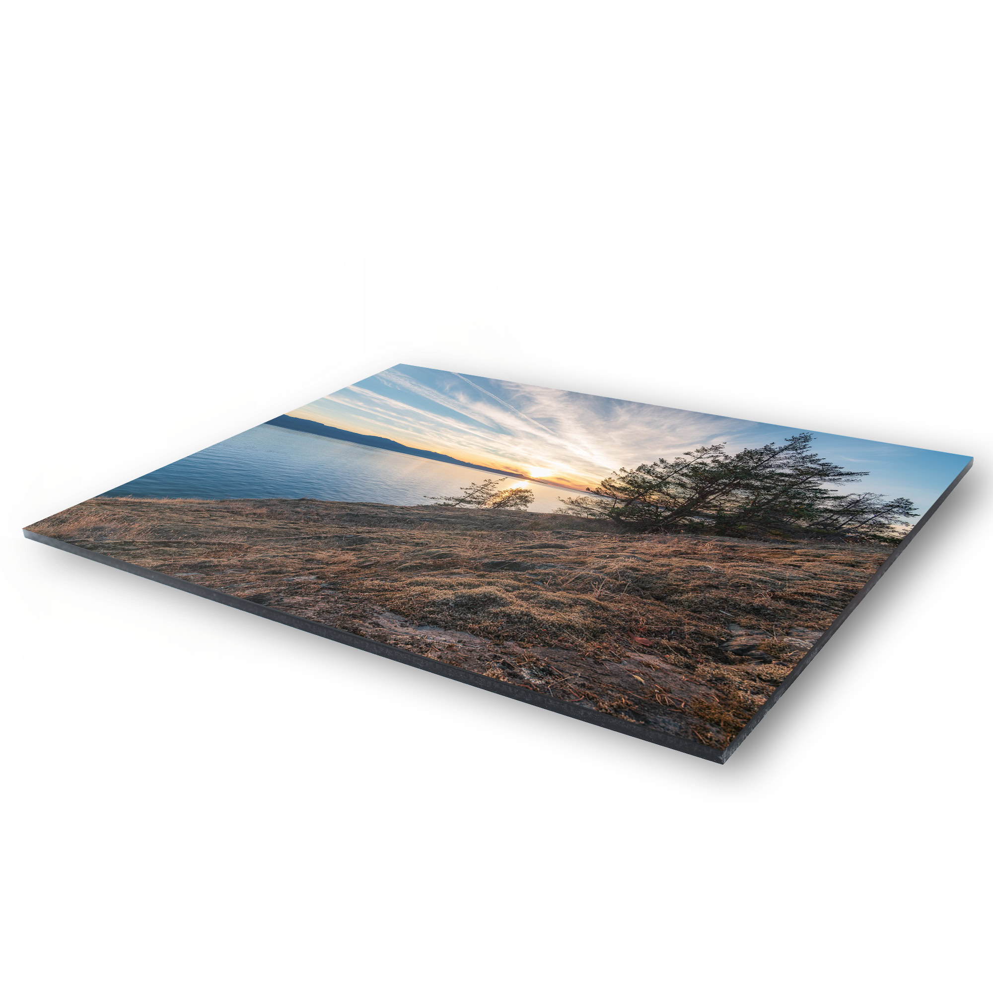 Francis Point Sunset Over Texada Island as a acrylic print.
