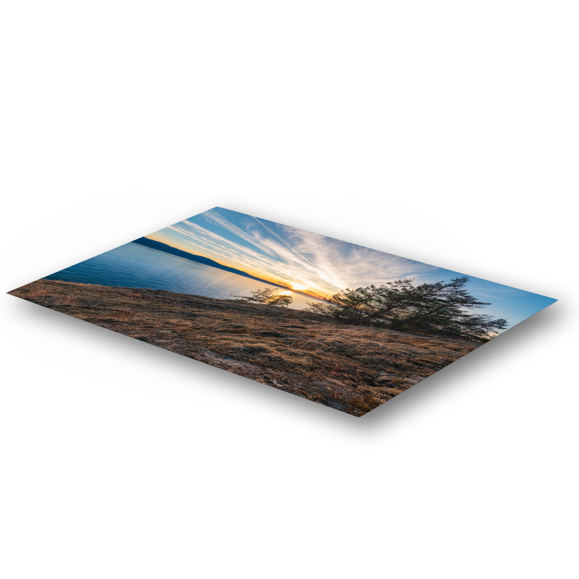 Francis Point Sunset Over Texada Island as a metal print.