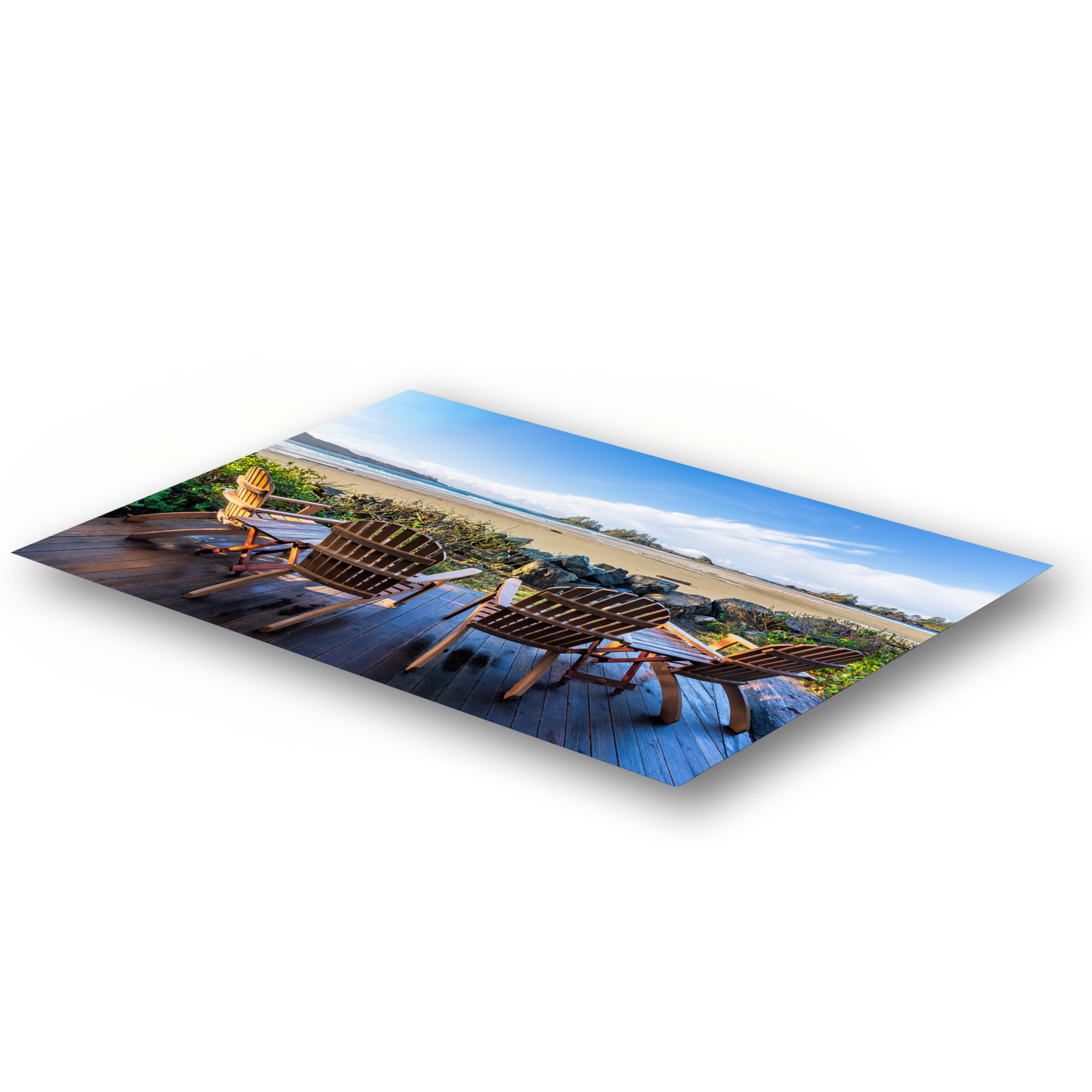 Front Row Seats at Chesterman Beach as a metal print.