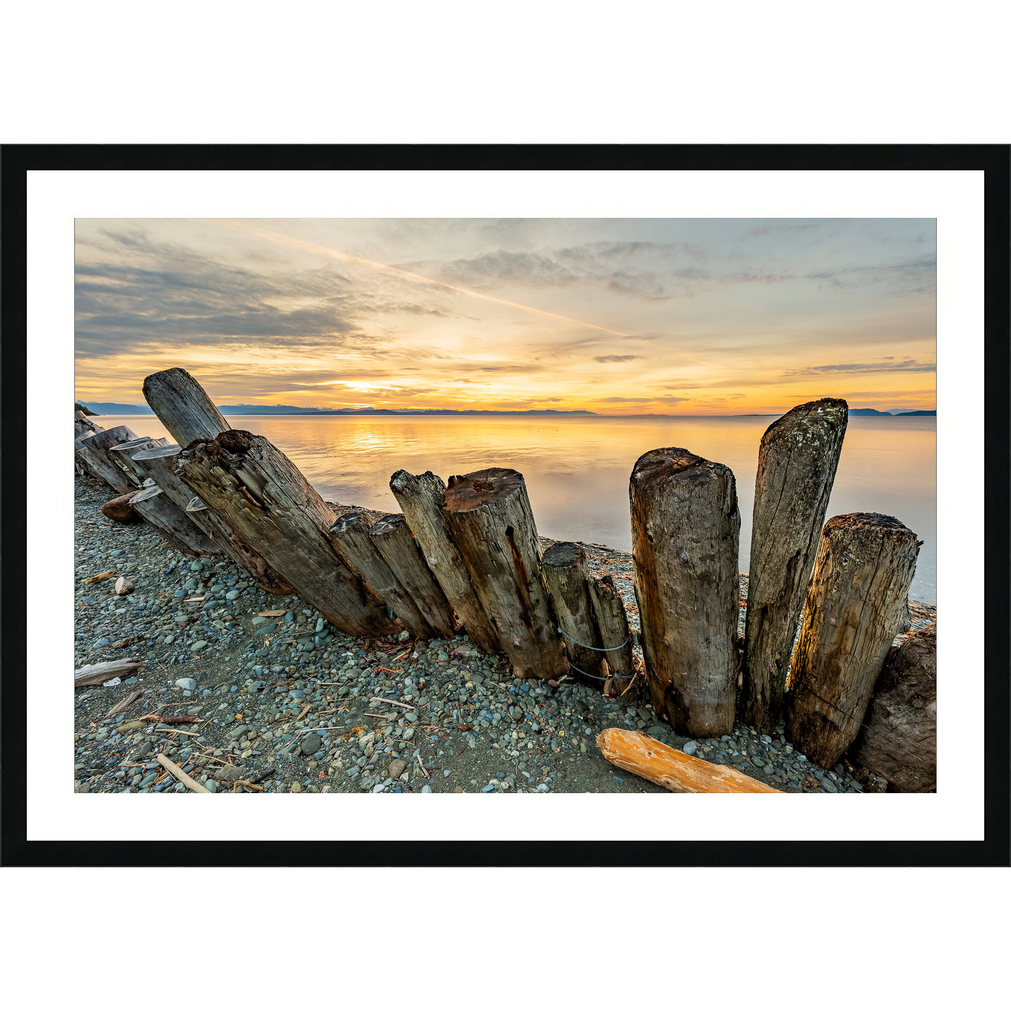 Goose Spit First Light Over the Strait as a framed print.