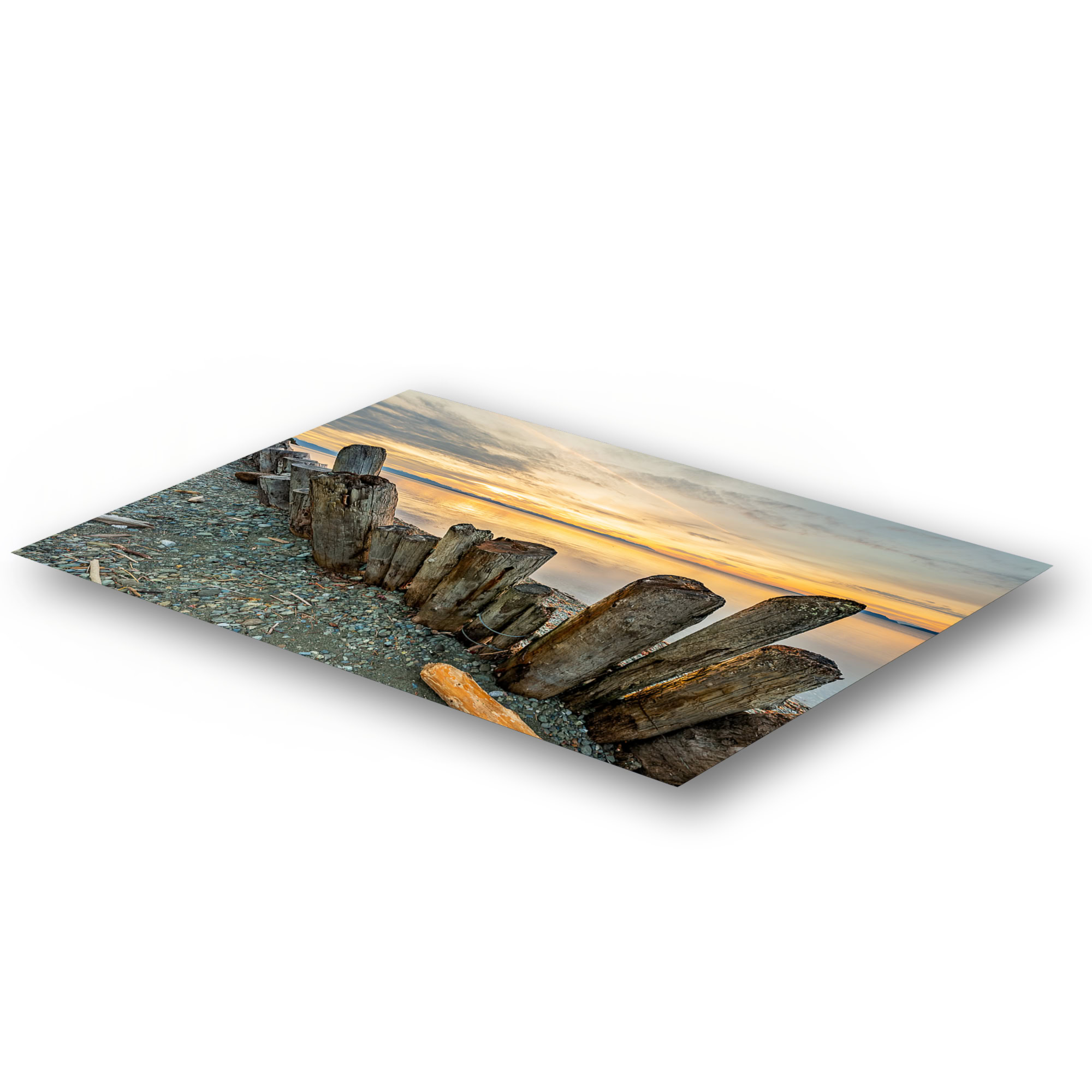Goose Spit First Light Over the Strait as a metal print.