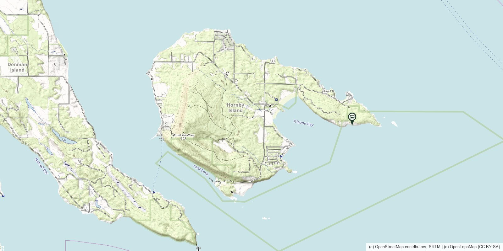 Map of Helliwell Provincial Park · Boulder Bluffs