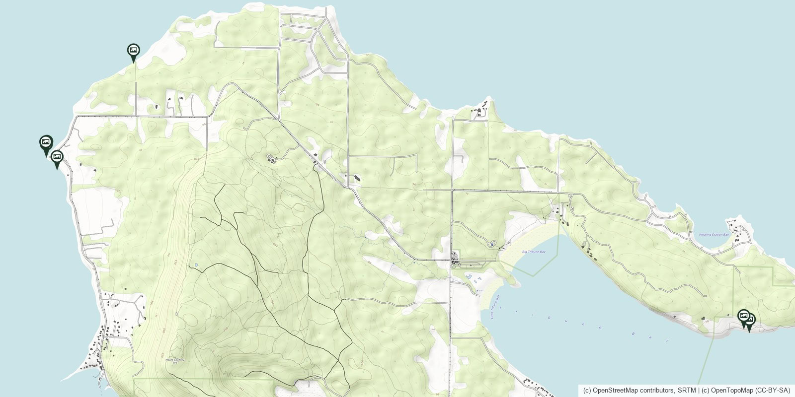 Map of Hornby Island photo locations