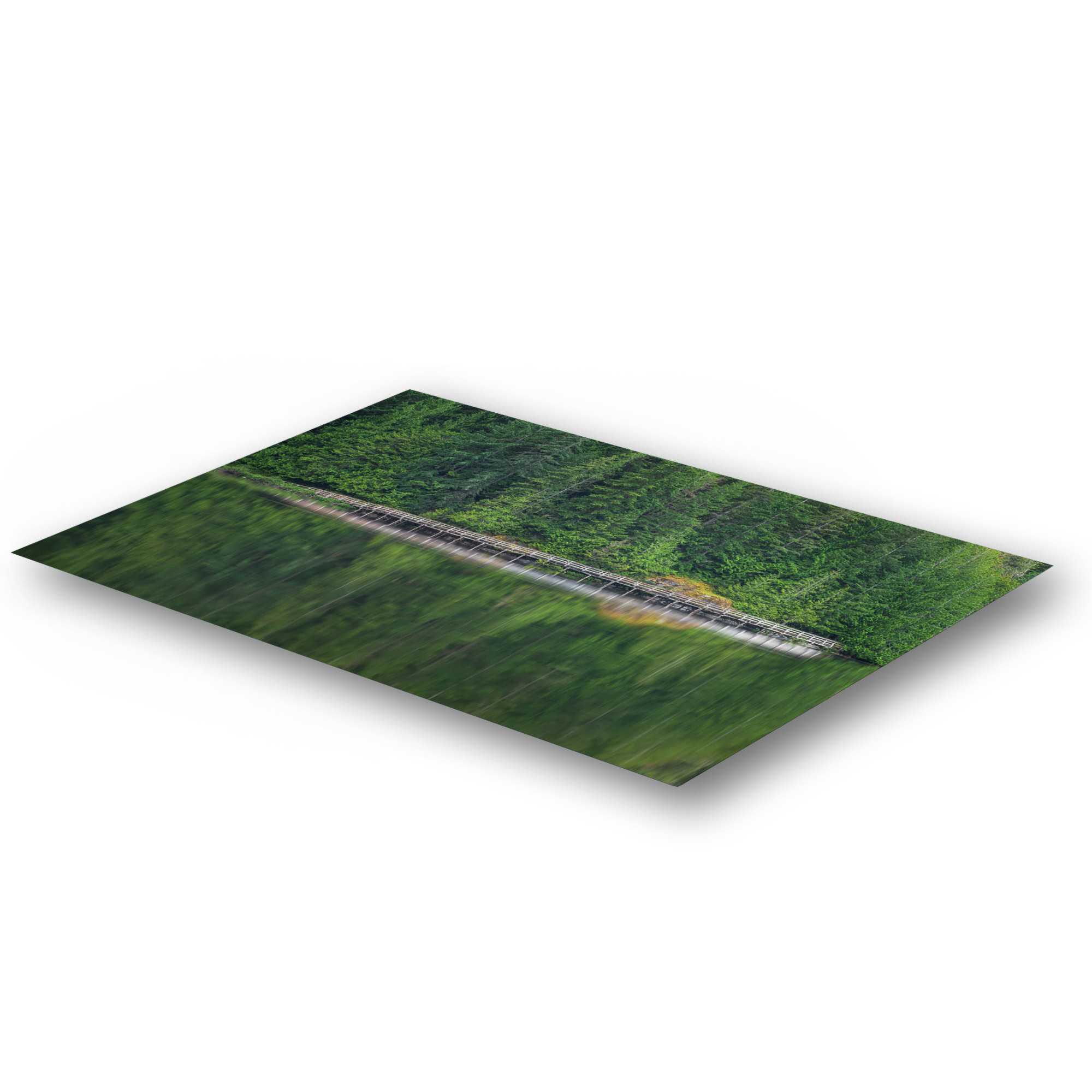 Inland Lake Boardwalk Reflection as a metal print.