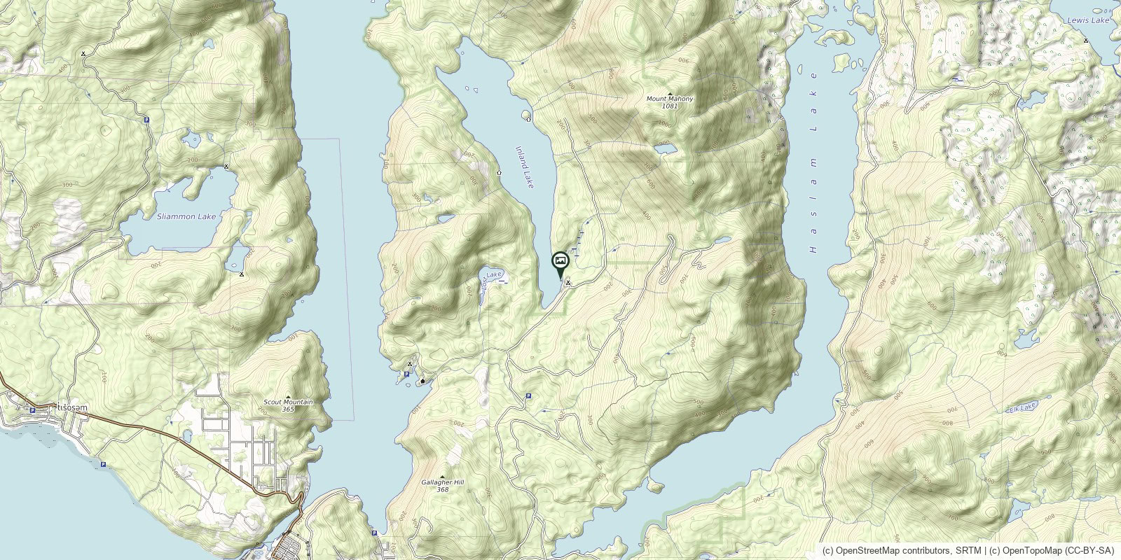 Map of Inland Lake Provincial Park · Campground Dock