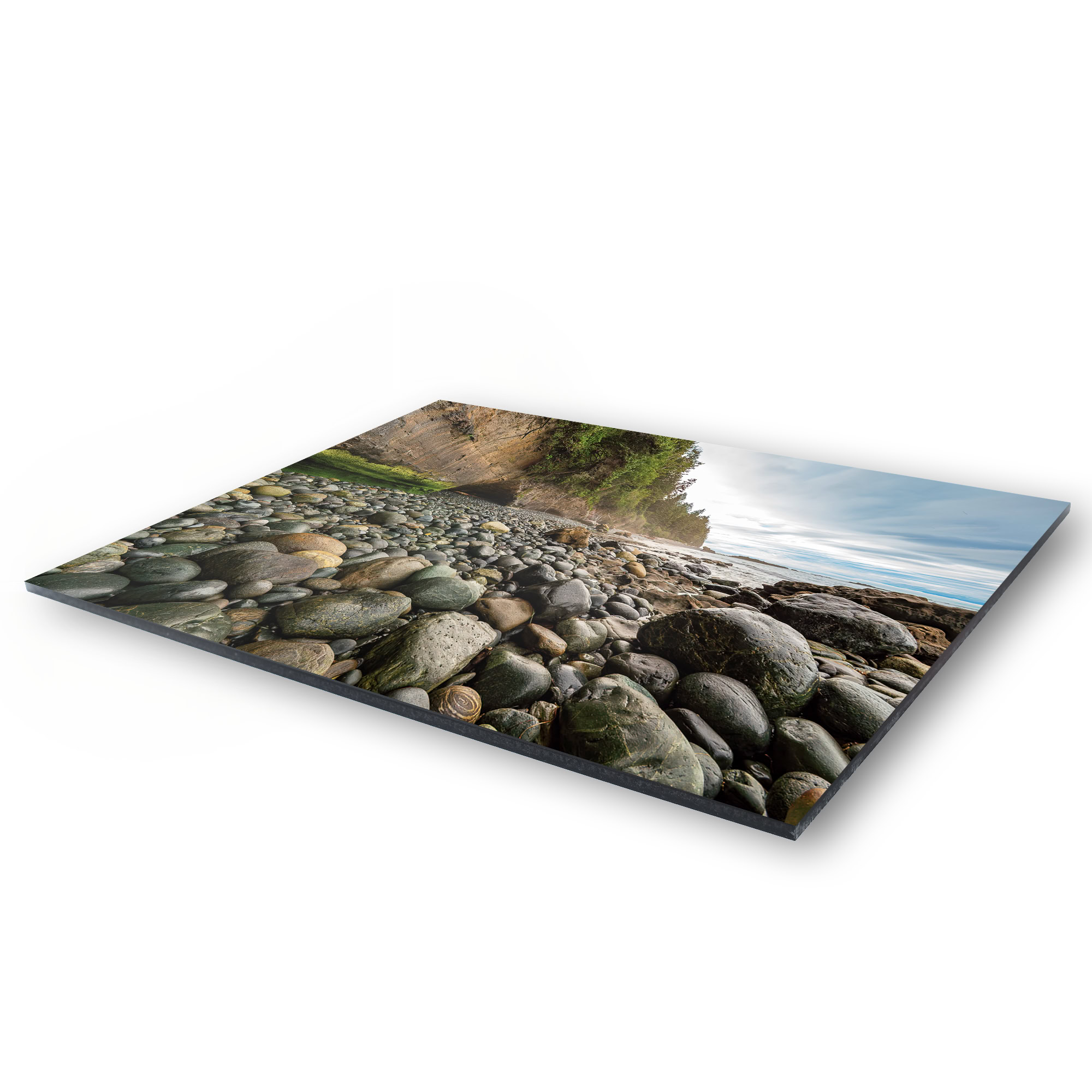 Juan de Fuca Trail Cliffs at Chin Beach as a acrylic print.