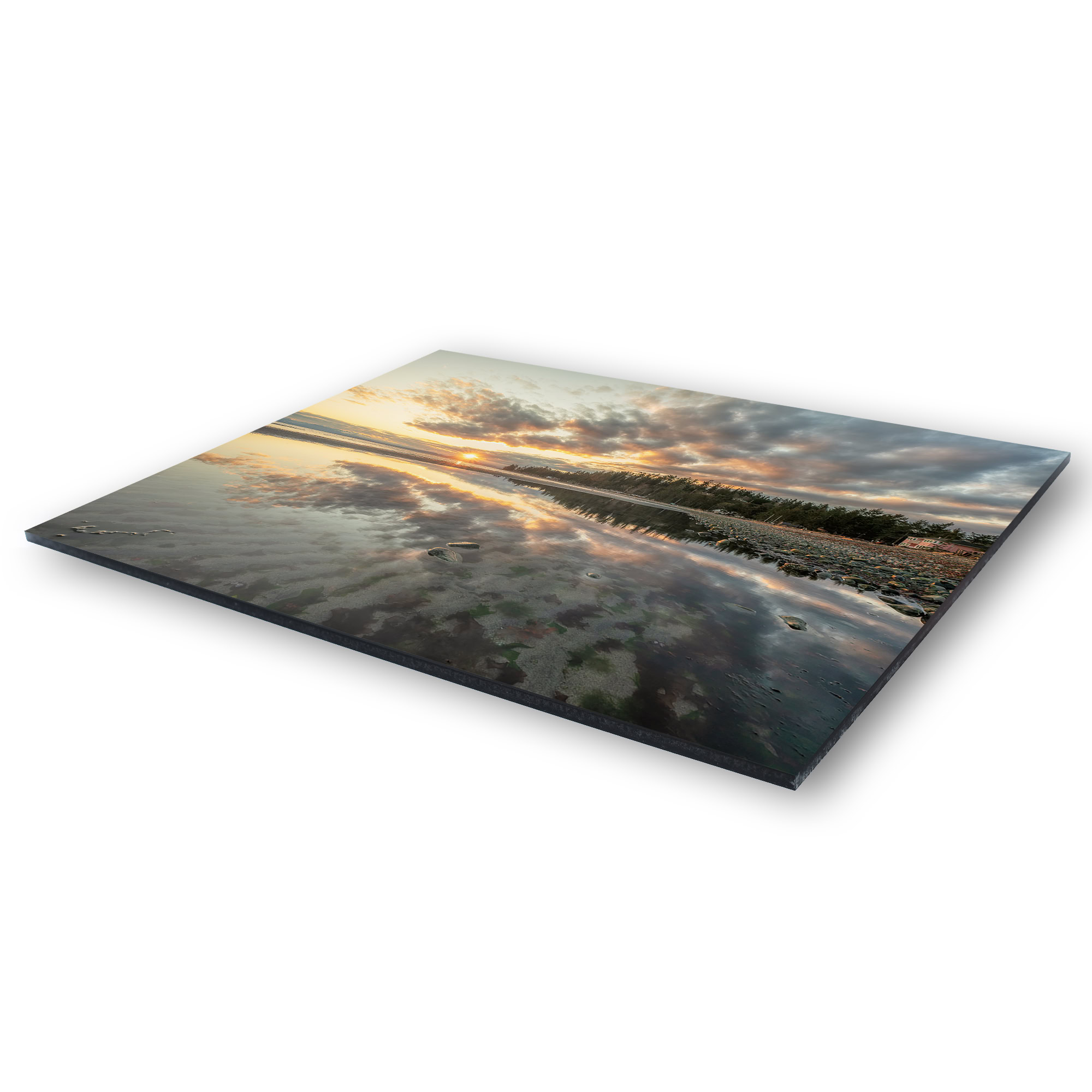 Kye Bay Tidal Mirror at Dawn as a acrylic print.