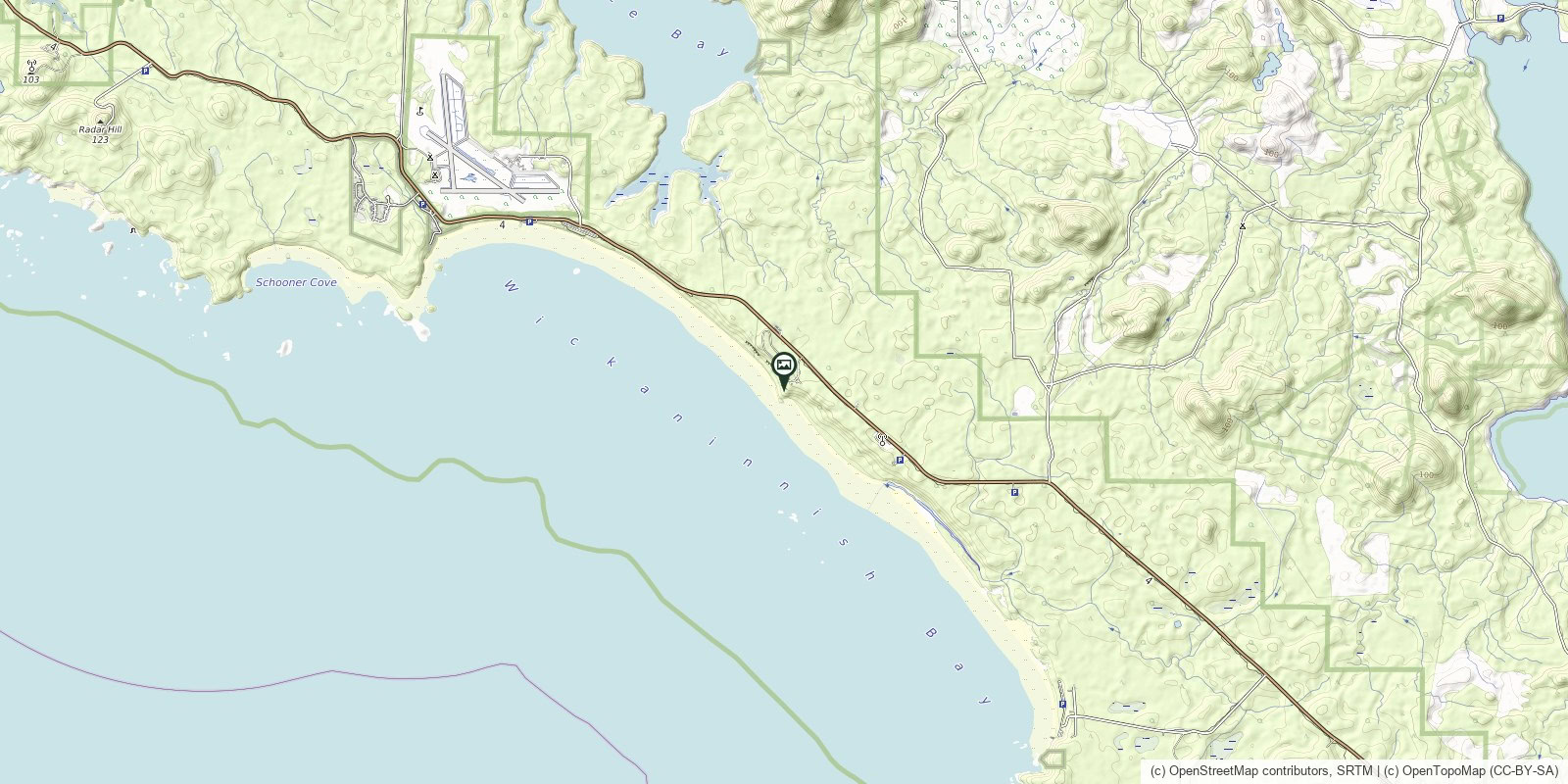 Map of Green Point Campground · Combers Beach Boardwalk
