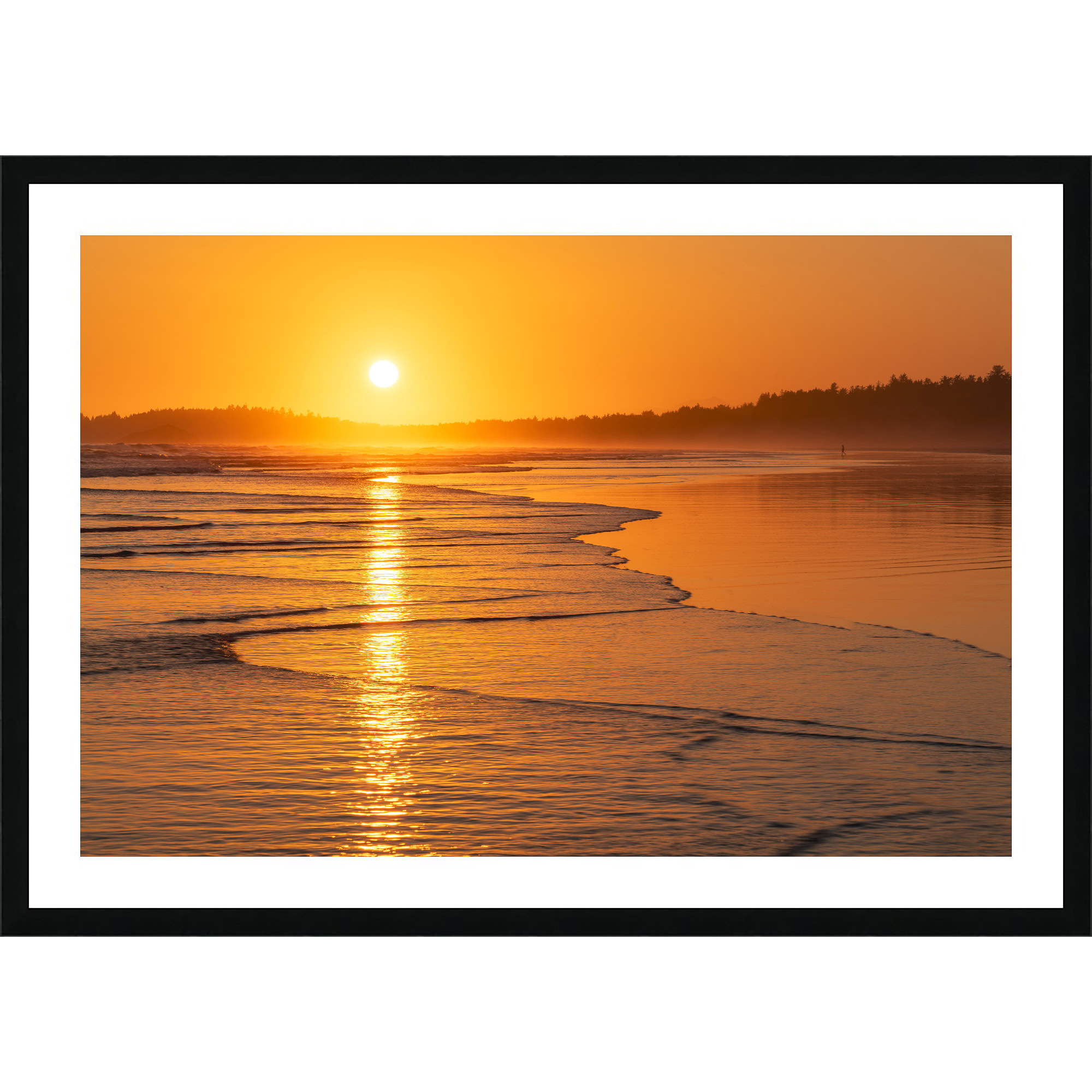 Long Beach Tofino Sea Mist at Sundown as a framed print.