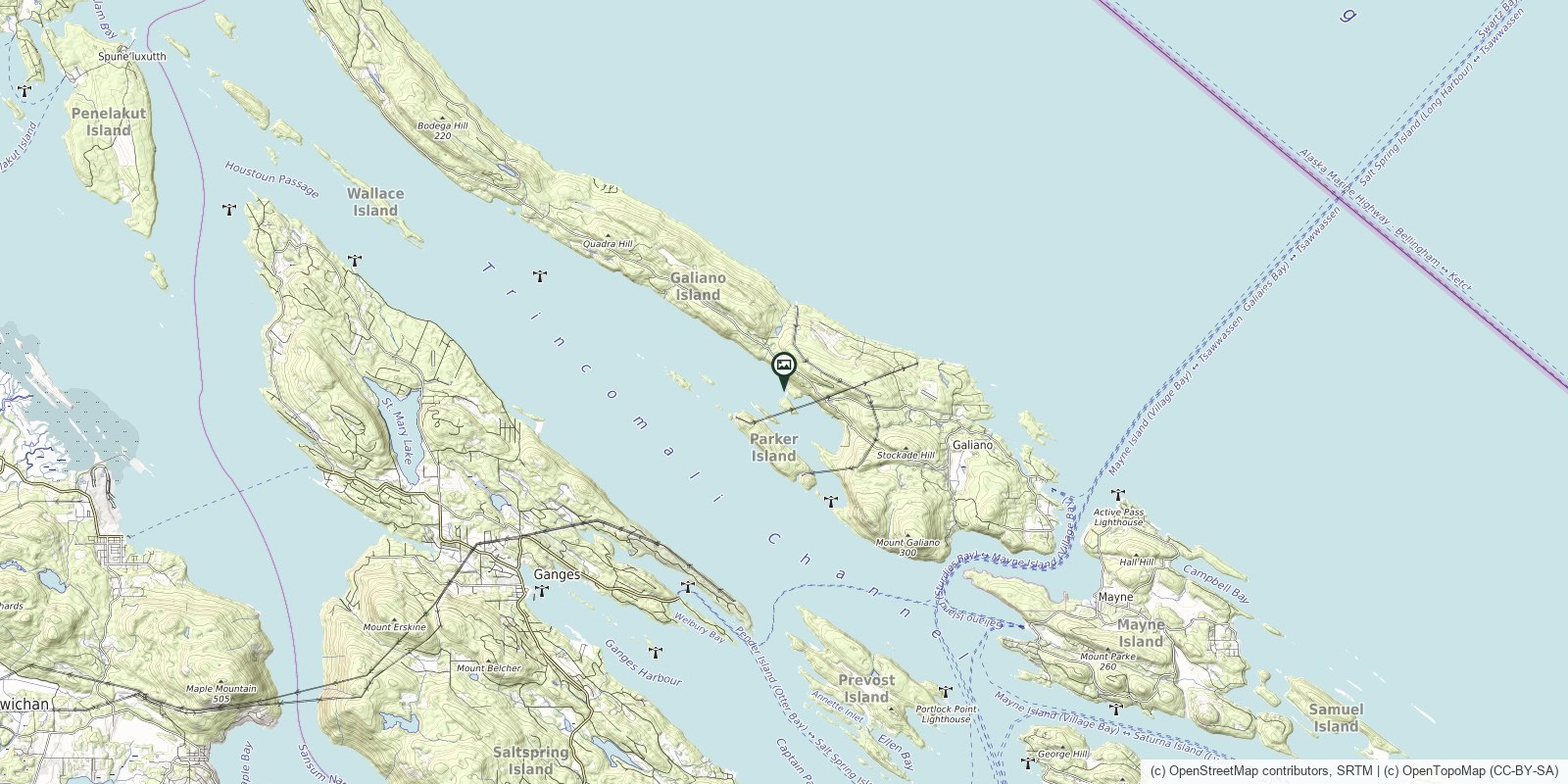 Map of Montague Harbour Marine Provincial Park · Gray Peninsula