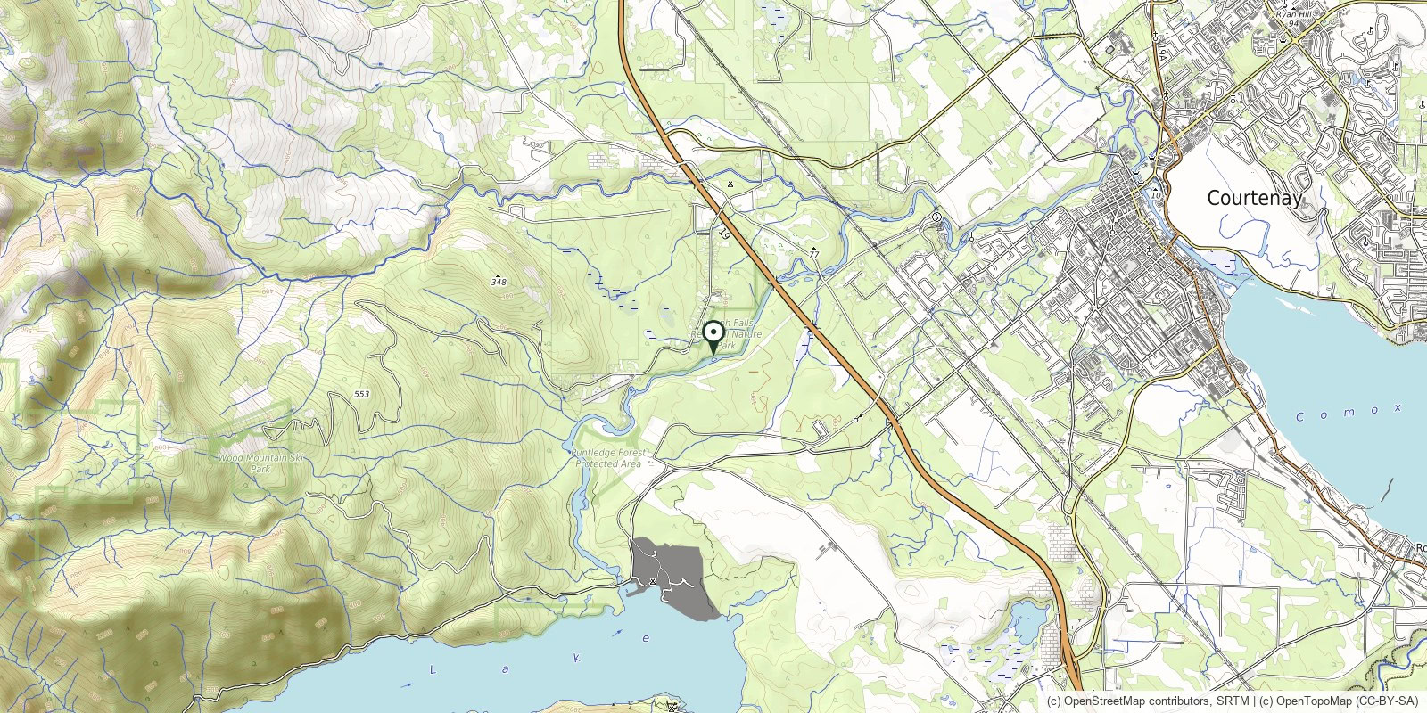 Map of Nymph Falls Nature Park · Puntledge River