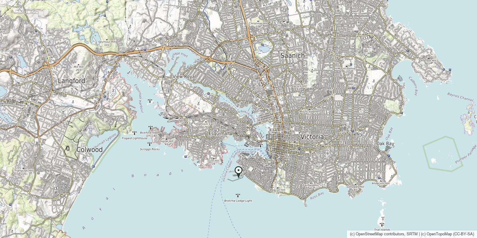 Map of Ogden Point · Breakwater Walkway