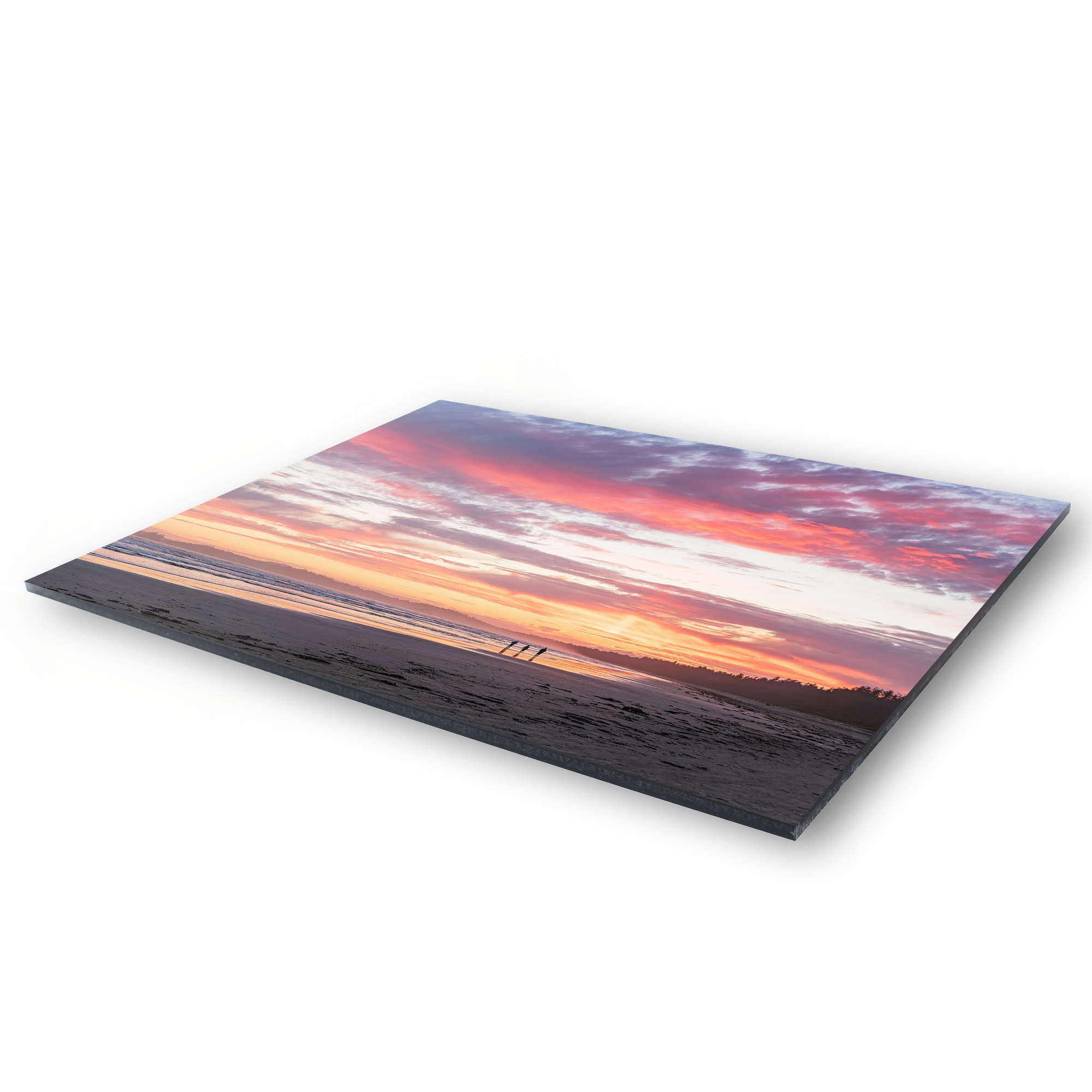 Pink Clouds Over Long Beach Tofino as a acrylic print.
