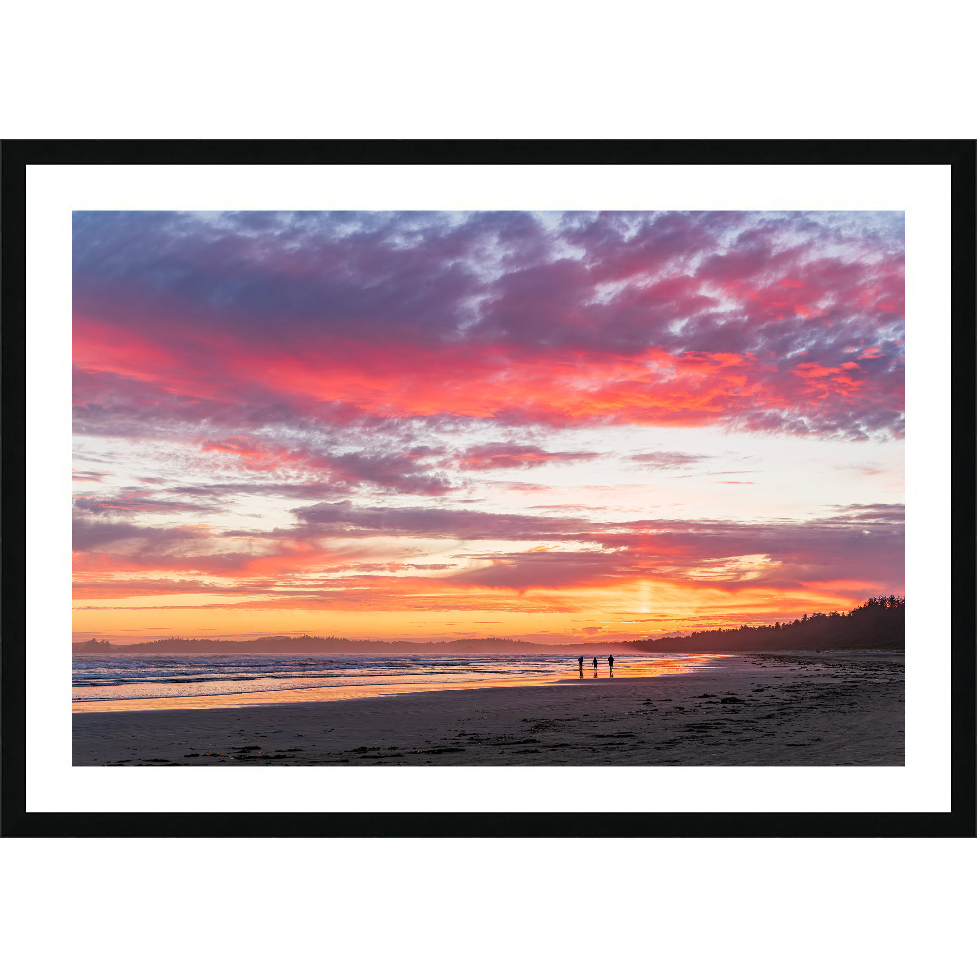 Pink Clouds Over Long Beach Tofino as a framed print.