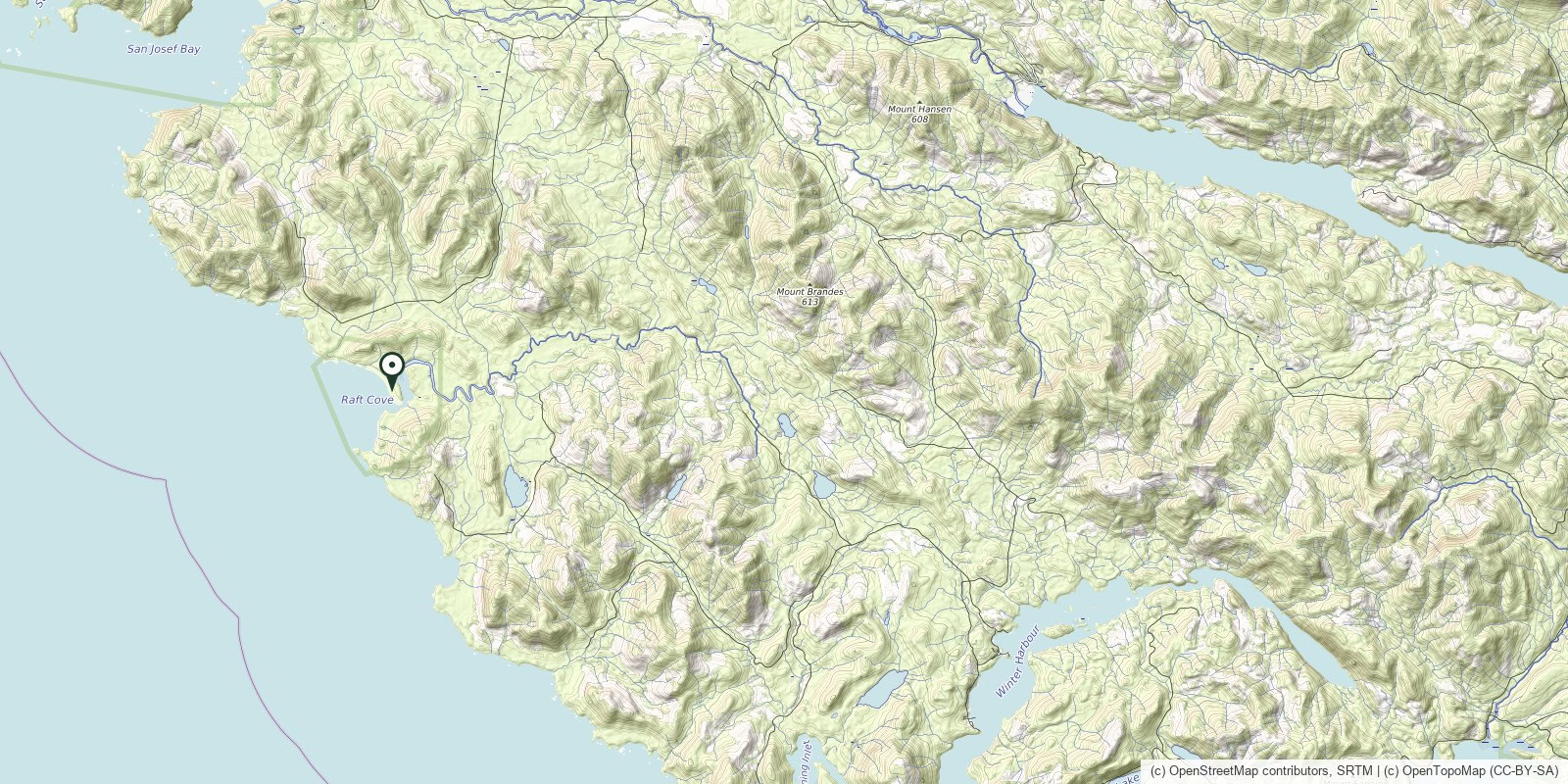 Map of Raft Cove Provincial Park · Raft Cove Beach