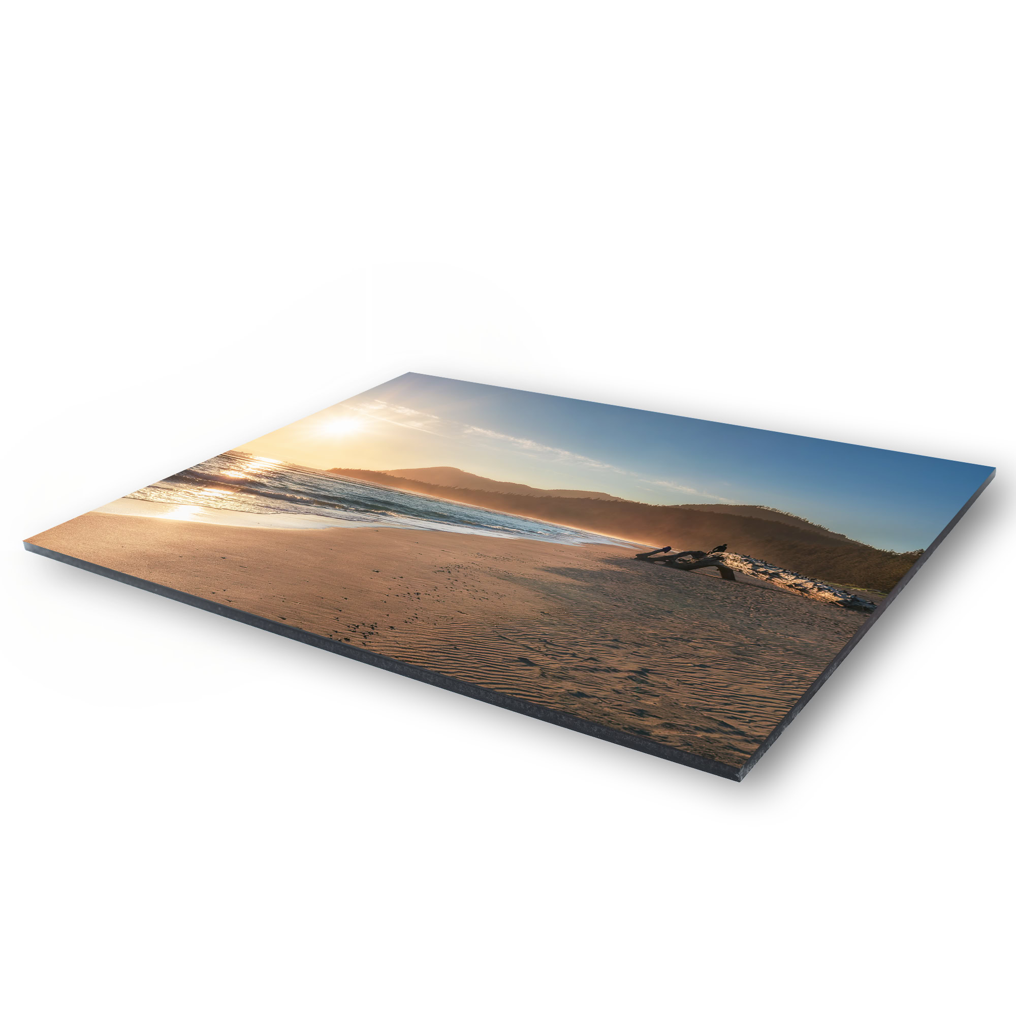 Raft Cove Beach at Sunset as a acrylic print.