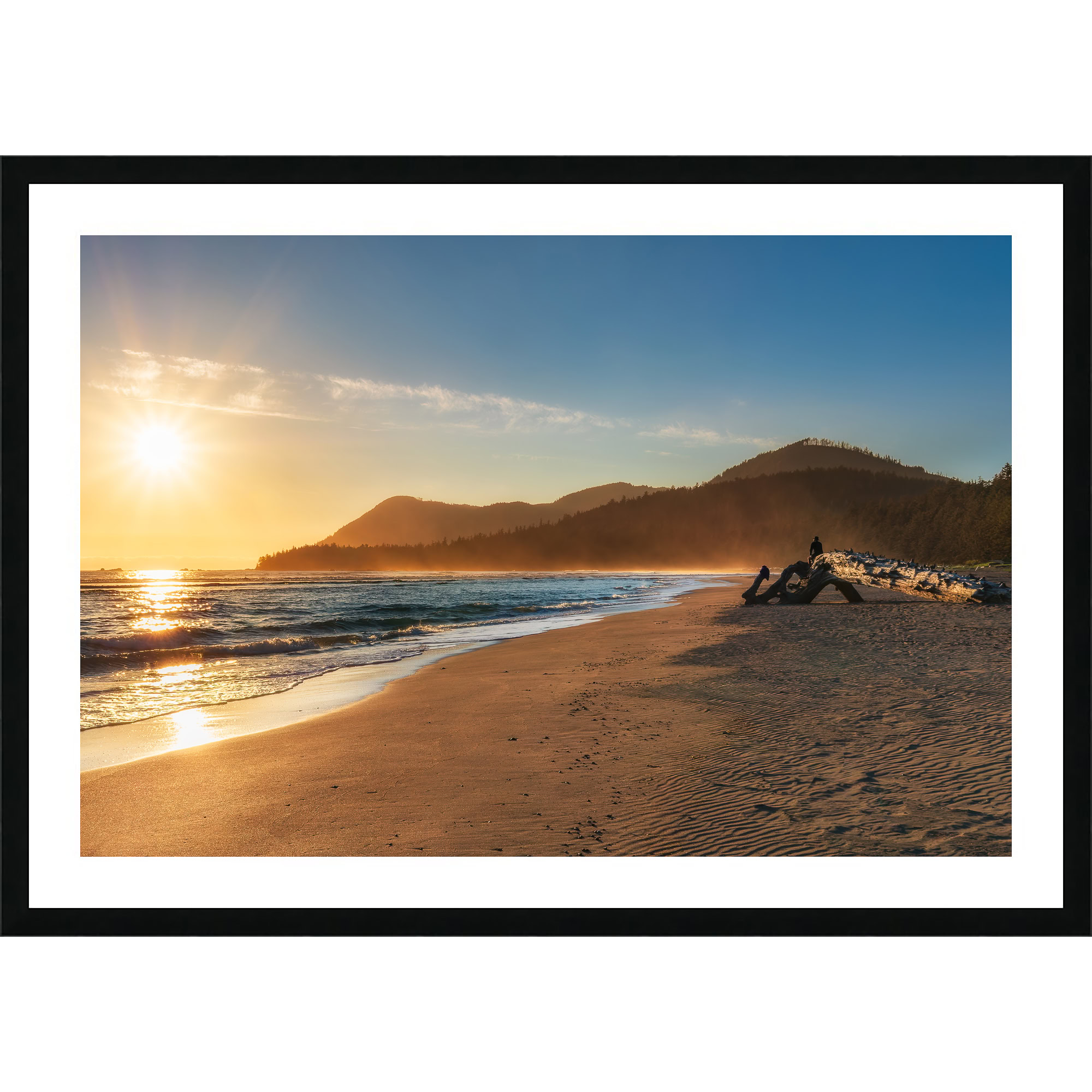 Raft Cove Beach at Sunset as a framed print.