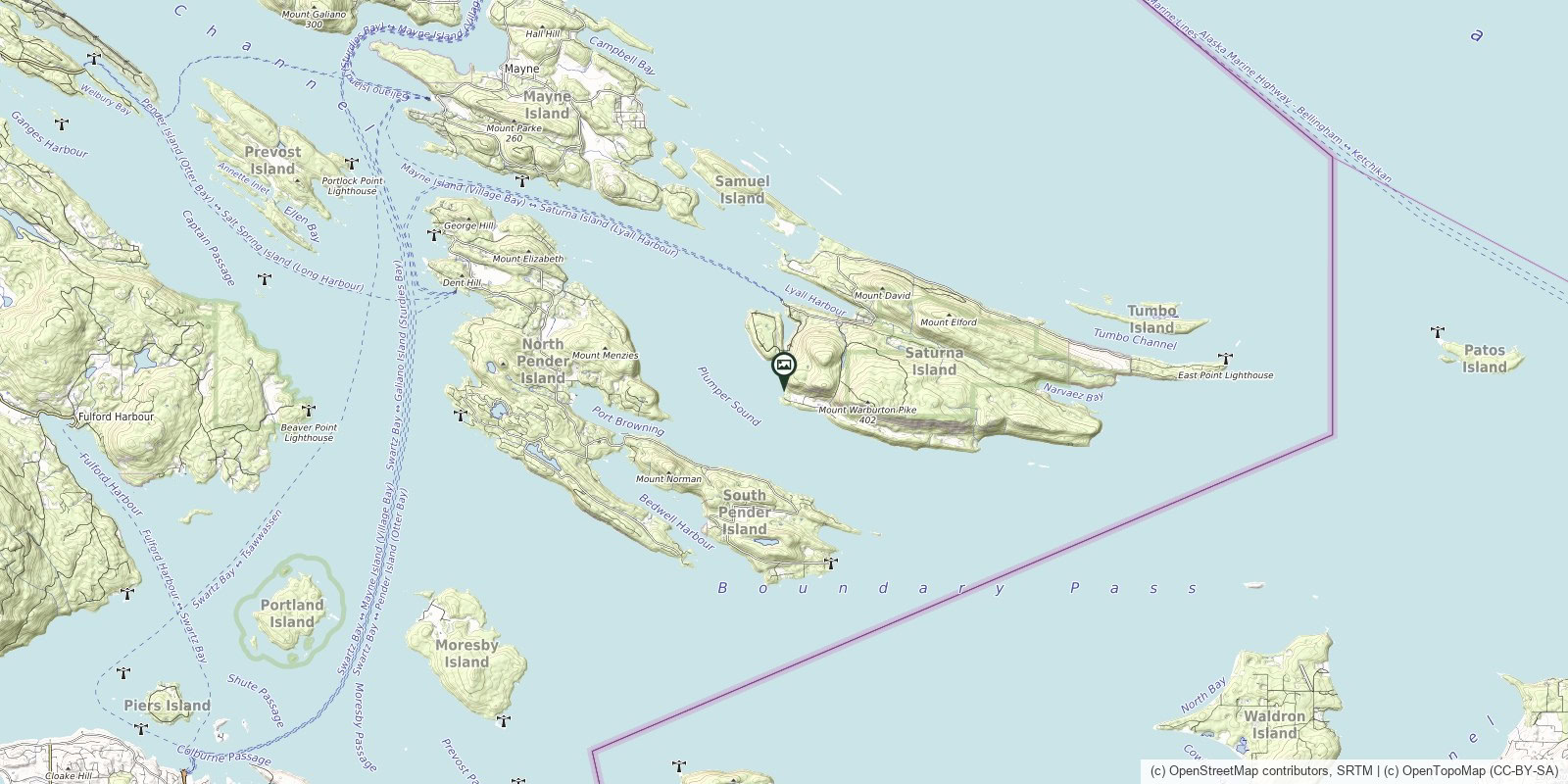 Map of Breezy Bay · Saturna Beach
