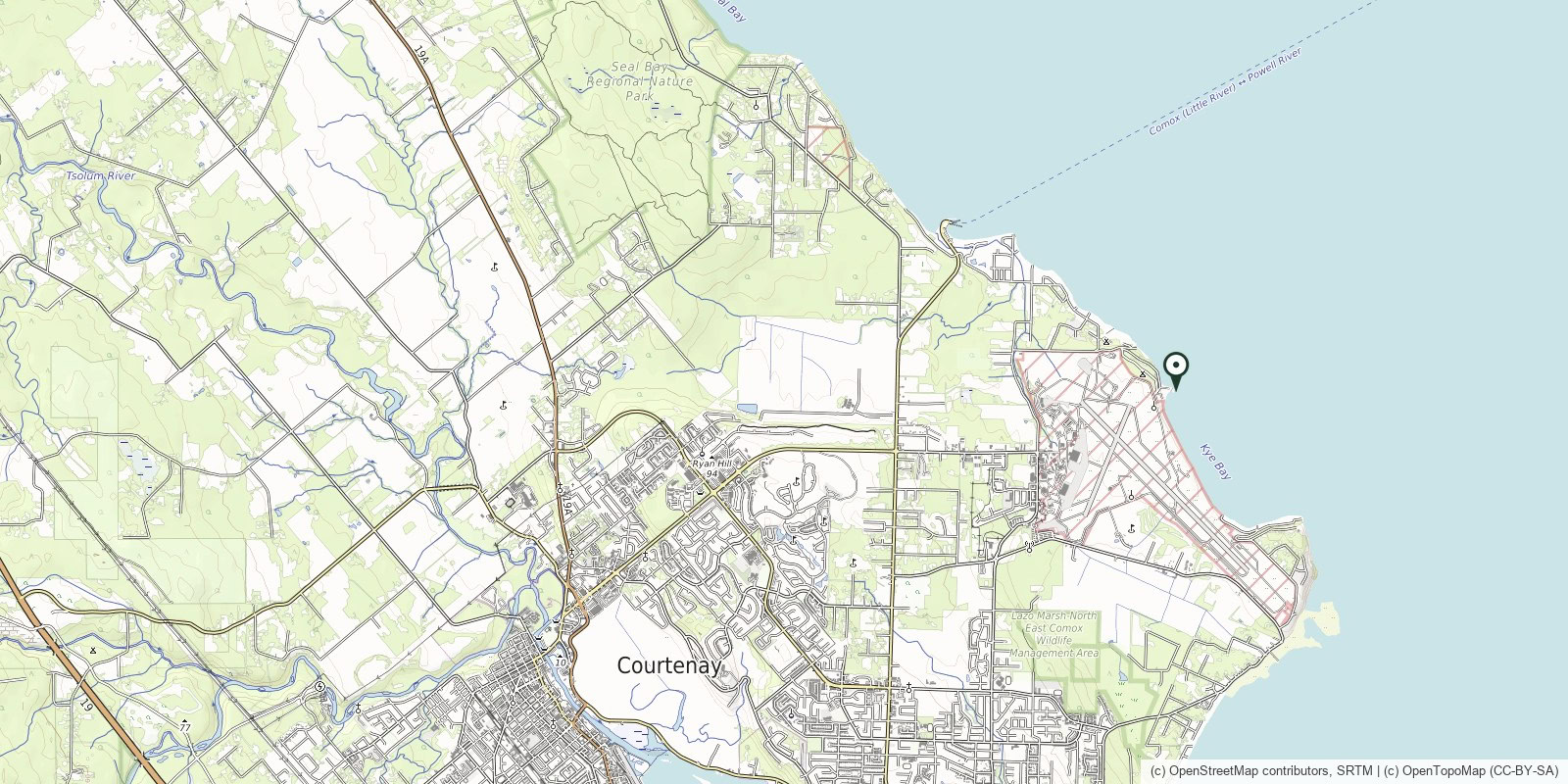 Map of Kye Bay · Airforce Beach