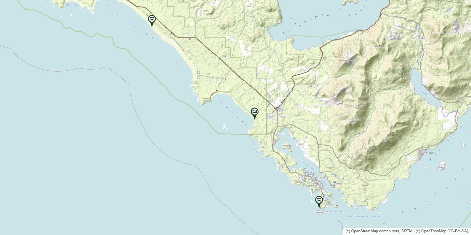 Map of Tofino & Ucluelet photo locations