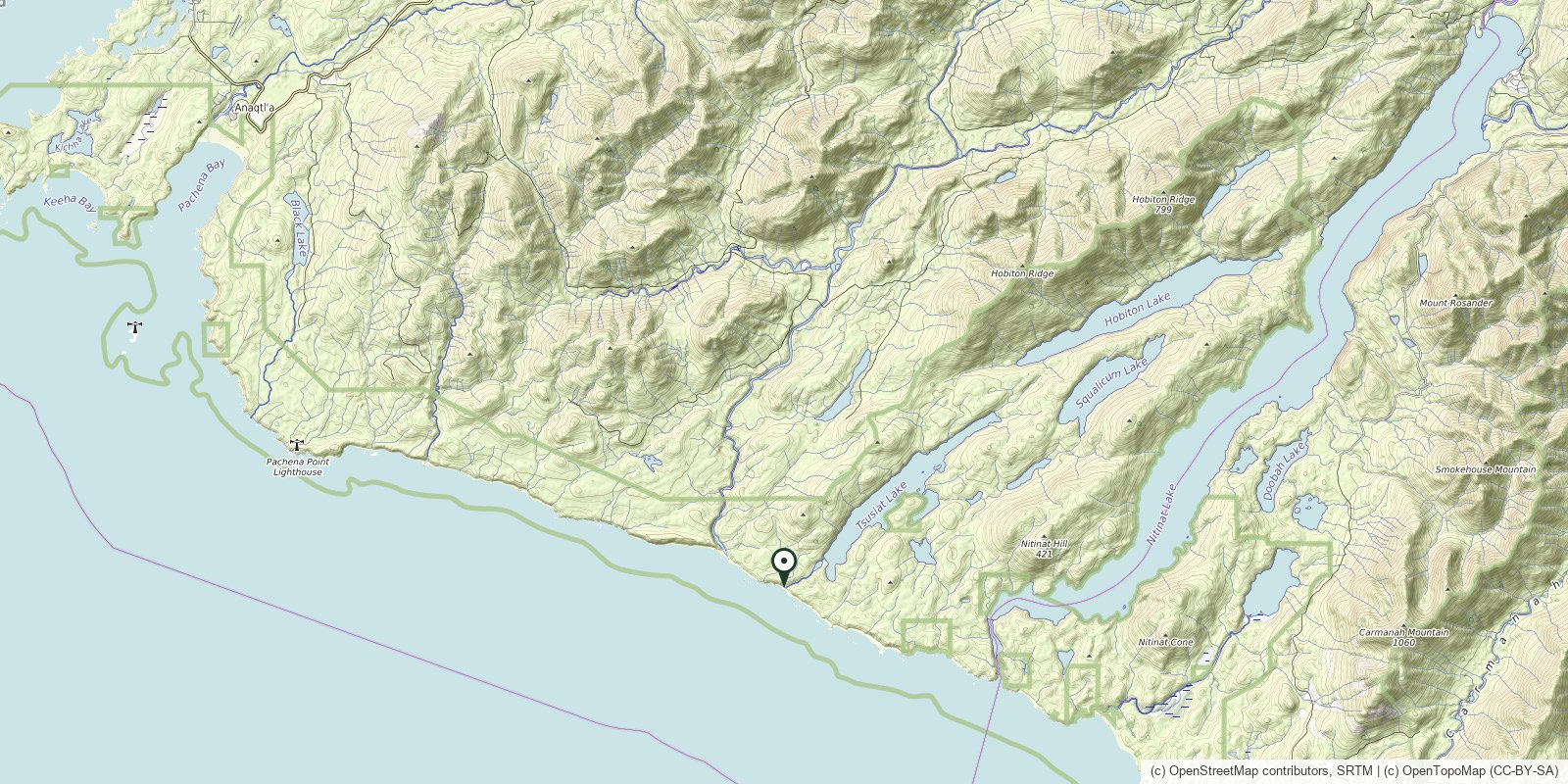 Map of Tsusiat Falls · West Coast Trail Campsite