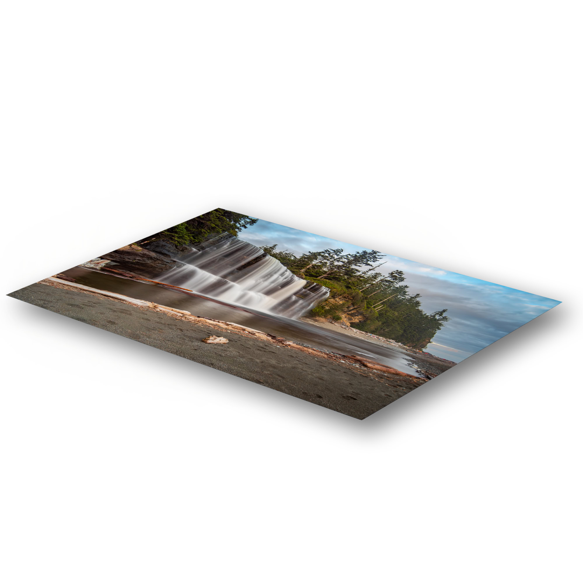 Tsusiat Falls on the West Coast Trail as a metal print.