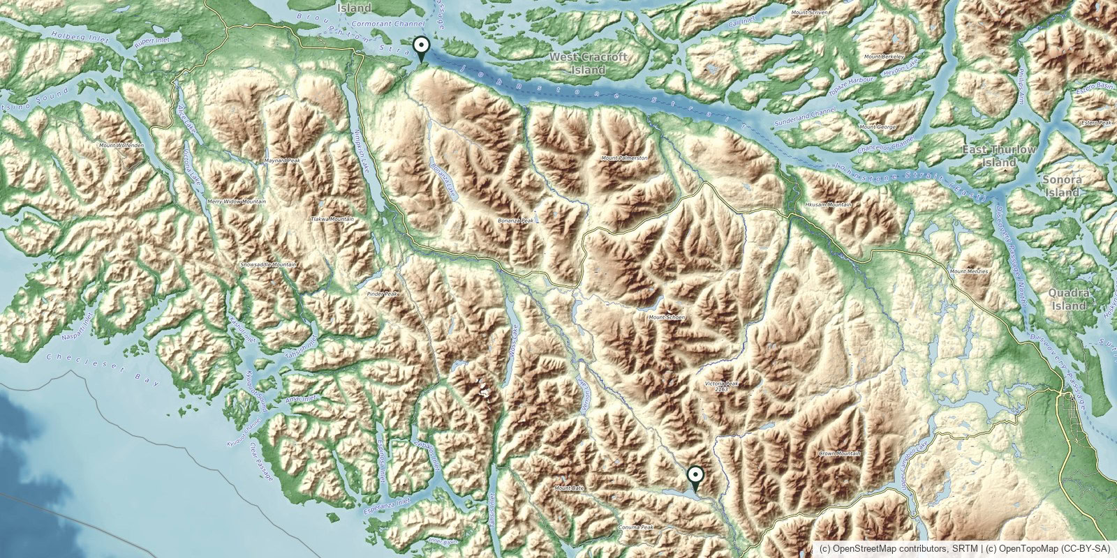 Map of Vancouver Island photo locations